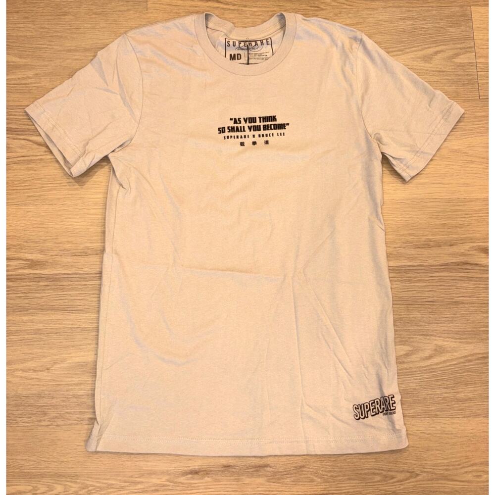 SUPERARE Bruce Lee- JKD 2.0 tee beige short sleeve shirt mens size medium NWT